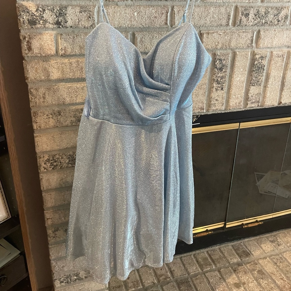 Juniors' Metallic-Threaded Fit & Flare Dress